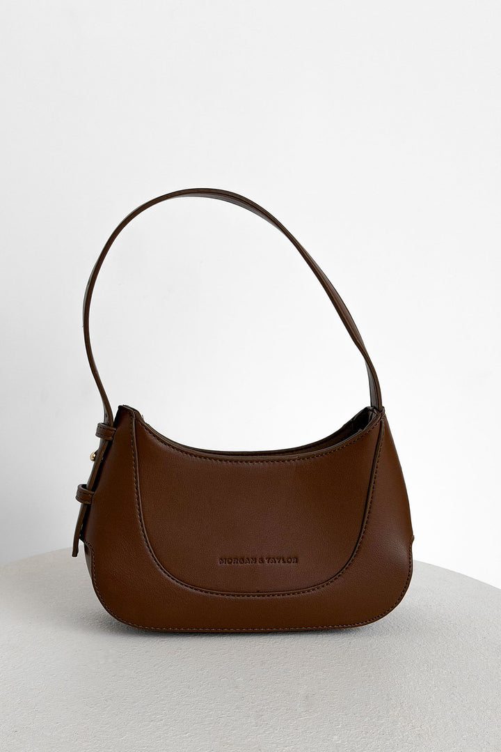 The Morgan & Taylor Aurora Shoulder Handbag in Chocolate Brown 