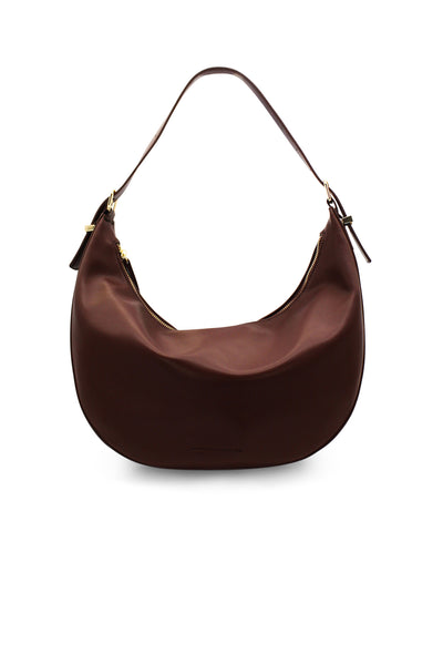 Brown handbag on a white background