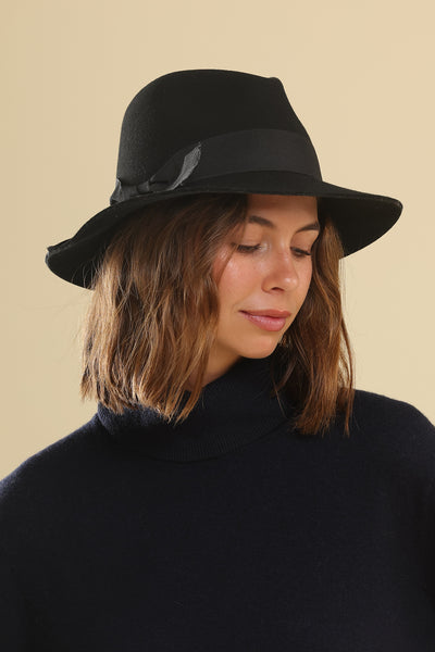 Morgan & Taylor Jessie felt fedora hat black Morgan & Taylor Jessie Fedora in Black | MYER main image 2