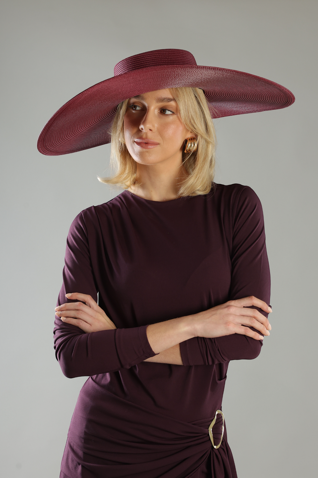 The Morgan & Taylor Savannah Racewear Boater in Burgundy Red 