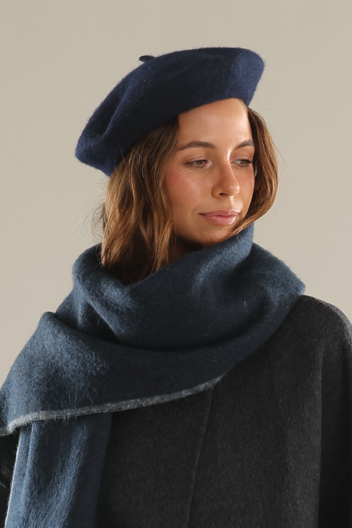 Morgan & Taylor Classical Wool Navy Beret Classic Wool Beret Hat, French Beret, Fall Fashion Accessory  main image 4