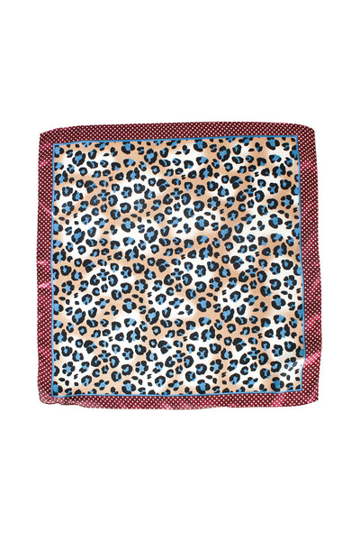 Top-down shot of Selma Hair Scarf in Red Leopard